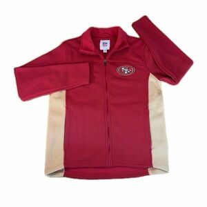 San Francisco 49ers NFL Thermal Zip Jacket Medium Red Gold Waffle Knit *Rare